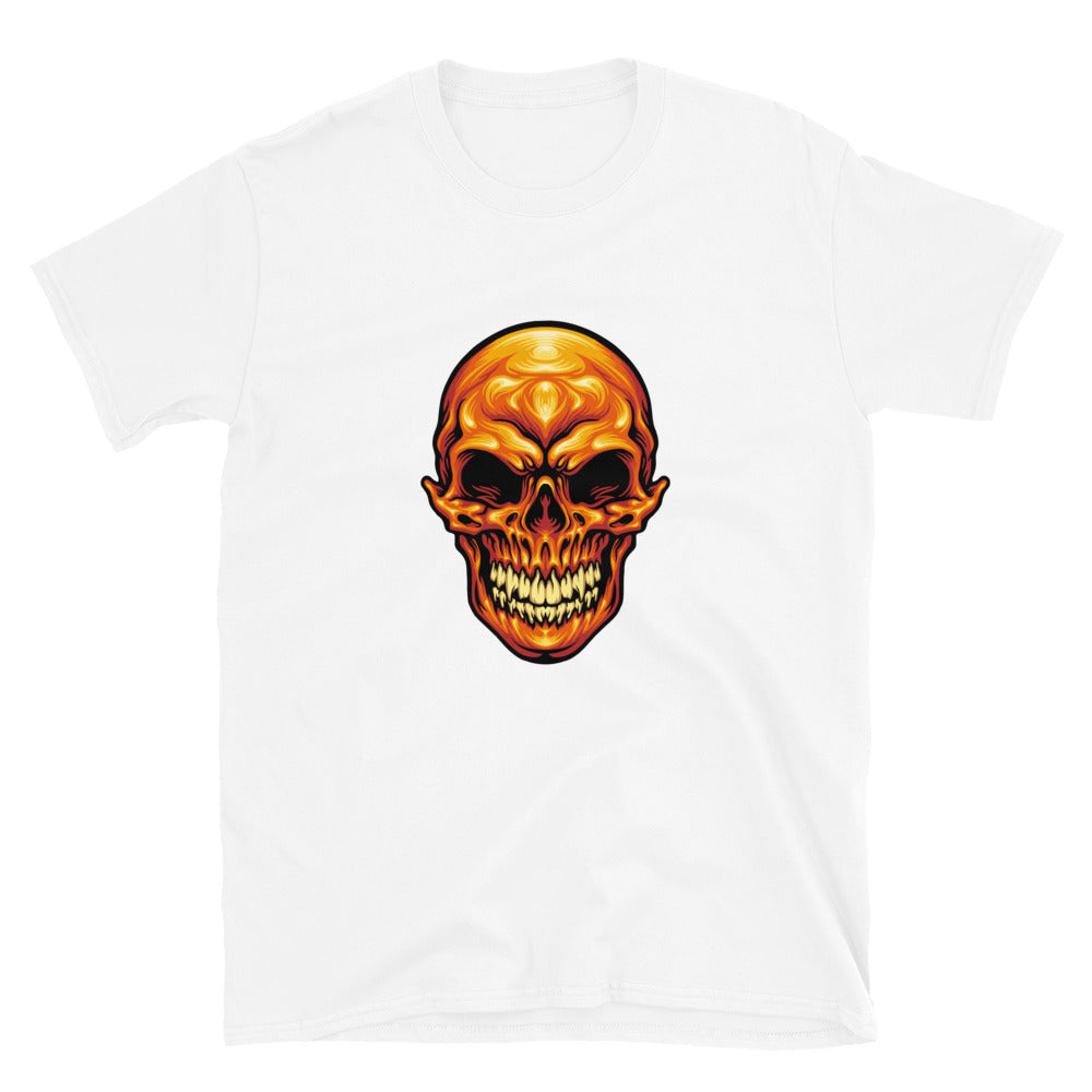 Camiseta unisex Softstyle con cabeza de calavera y esqueleto