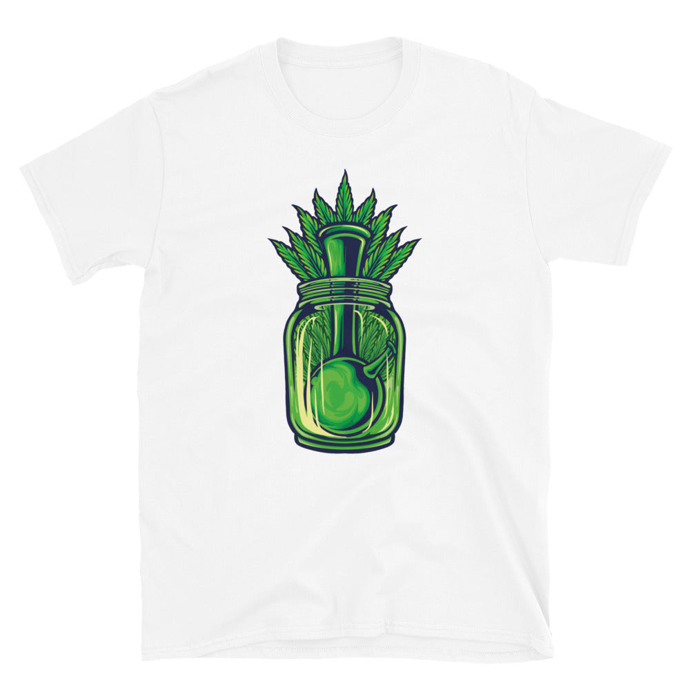 Bong, Weed leaf in a Bottle - Fit Unisex Softstyle T-Shirt