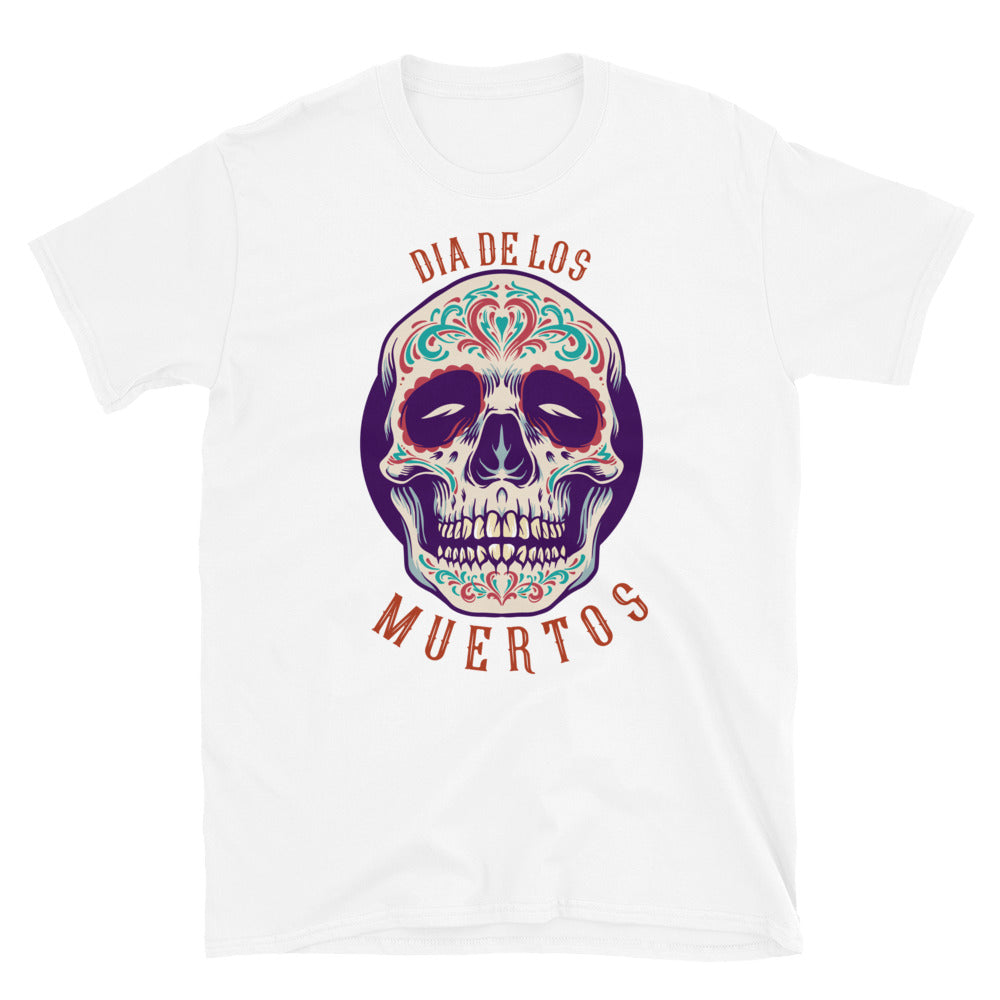 Calavera de azúcar mexicana Dia De Los Muertos Fit Unisex Softstyle Camiseta