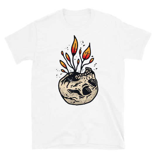 Vintage Punk Skull with Plants Fit Unisex Softstyle T-Shirt