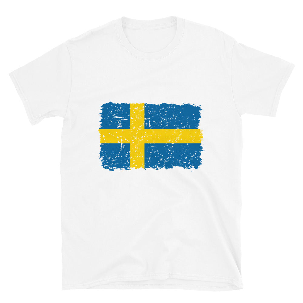 Sweden Grunge Flag Fit Unisex Softstyle T-Shirt