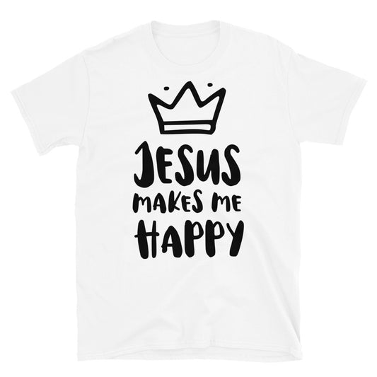 Jesus Makes me Happy - Fit Unisex Softstyle T-Shirt