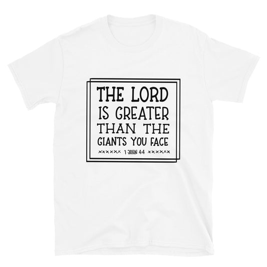 The Lord is greater than the giants you face Fit Unisex Softstyle T-Shirt