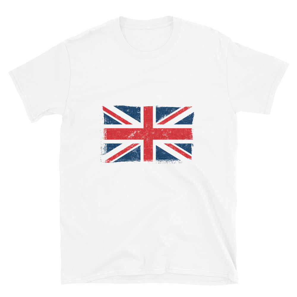 Unisex-Softstyle-T-Shirt mit UK-Flagge, Grunge-Passform