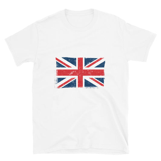 Unisex-Softstyle-T-Shirt mit UK-Flagge, Grunge-Passform