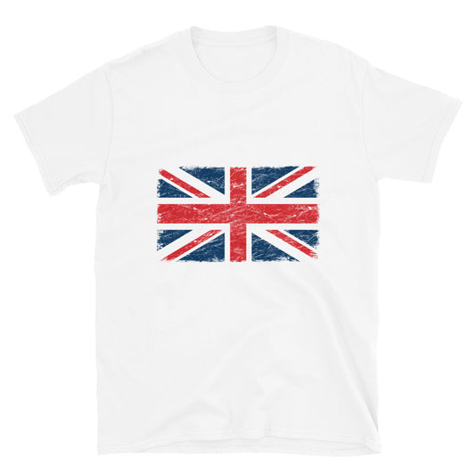 Camiseta unisex Softstyle con bandera del Reino Unido Grunge Fit