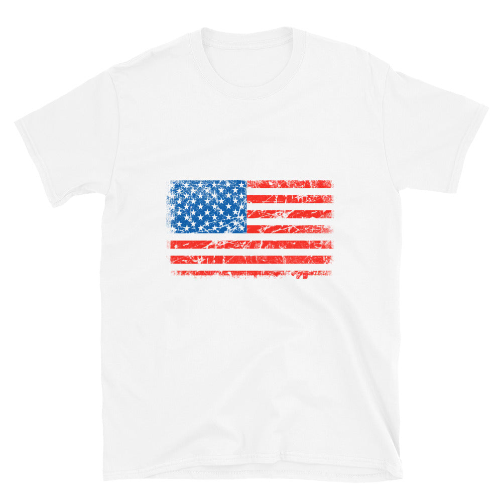 USA-Flagge Distressed Fit Unisex Softstyle T-Shirt