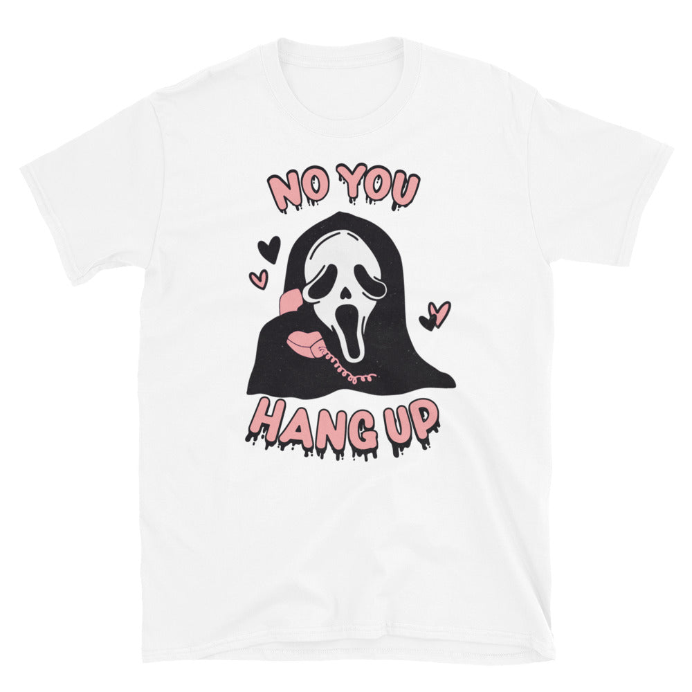 Ghost Face, no you hang up. Retro Halloween Fit Unisex Soft style T-Shirt