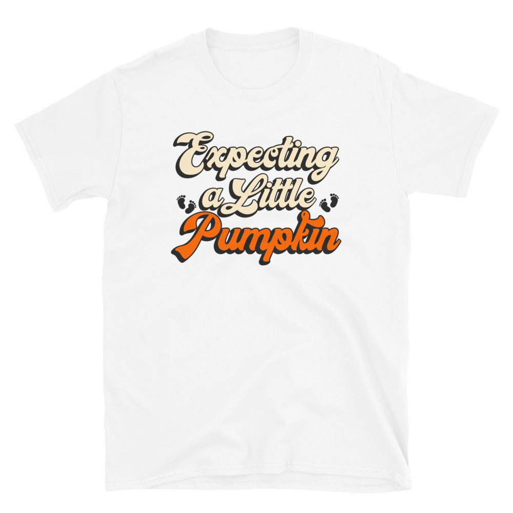 Expecting a Little Pumpkin, Halloween Growing a Little Pumpkin Fit Unisex Soft style T-Shirt