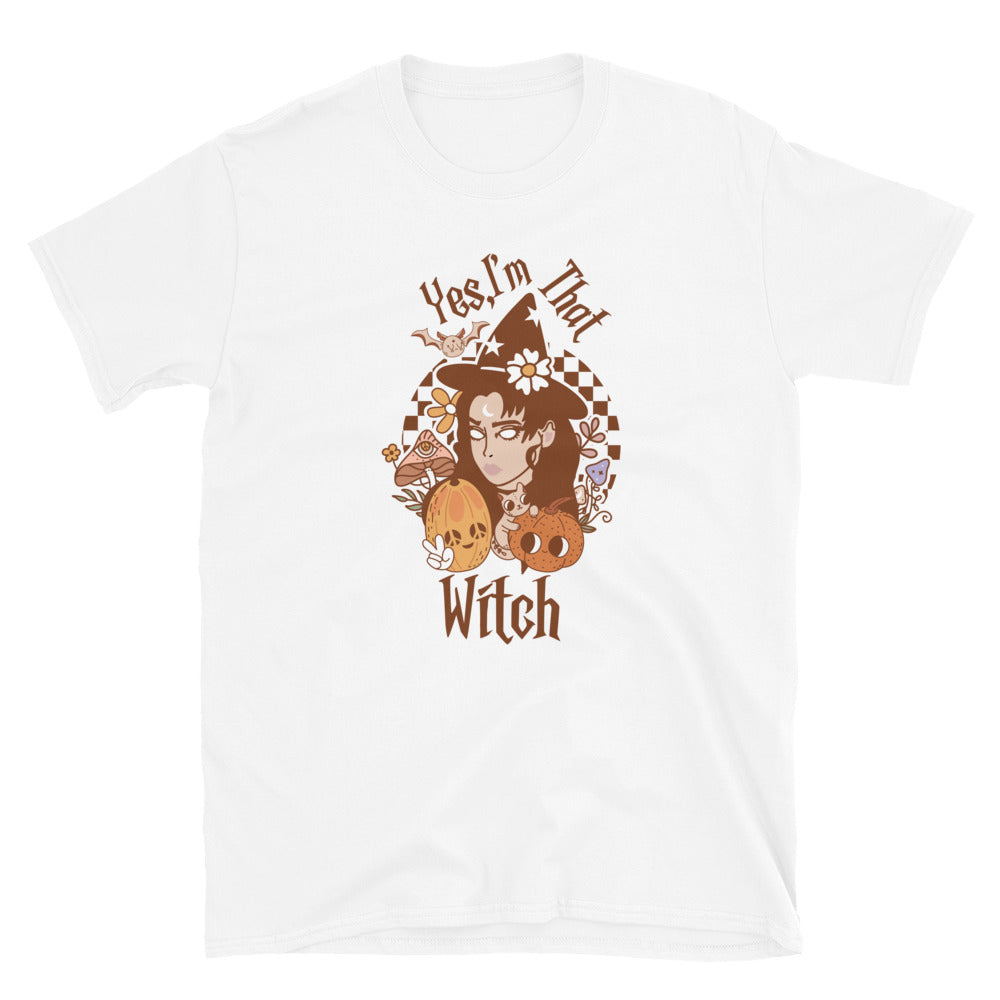 Sí, soy esa bruja, retro Halloween Fit Unisex Softstyle camiseta