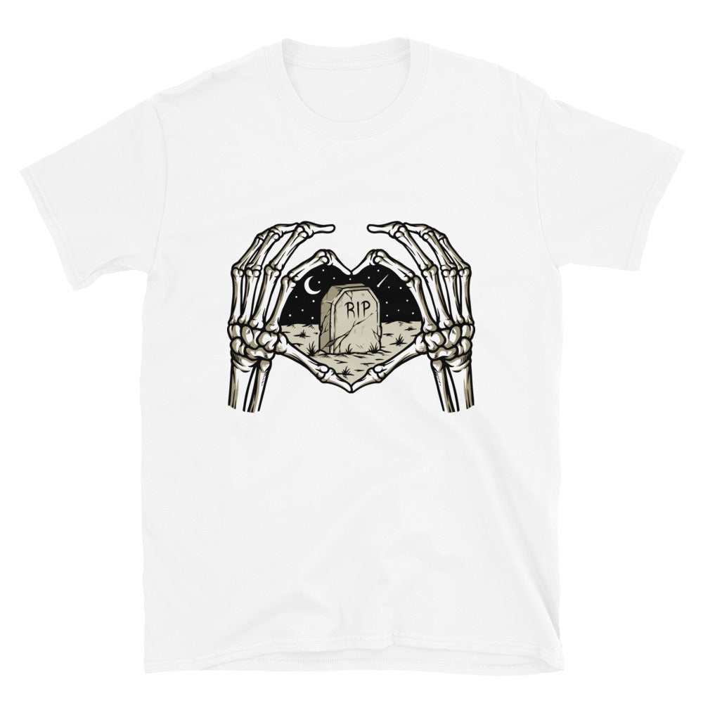 Skull Hand Love Cemetery Fit Camiseta unisex de estilo suave