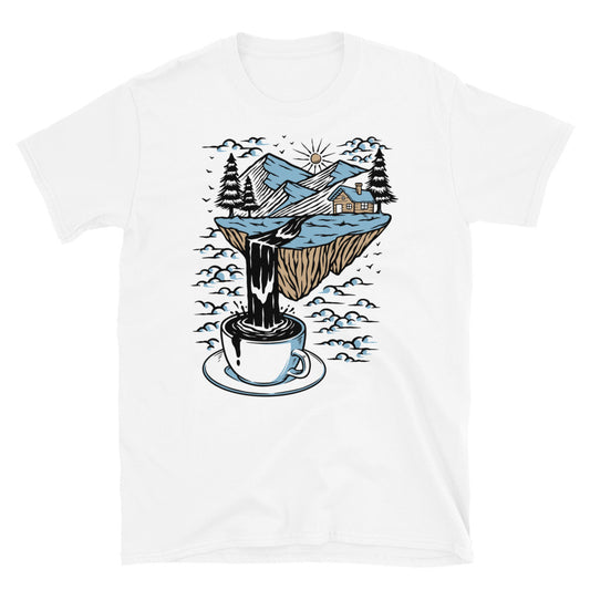 Berge und Flüsse aus Kaffee Fit Unisex Softstyle T-Shirt