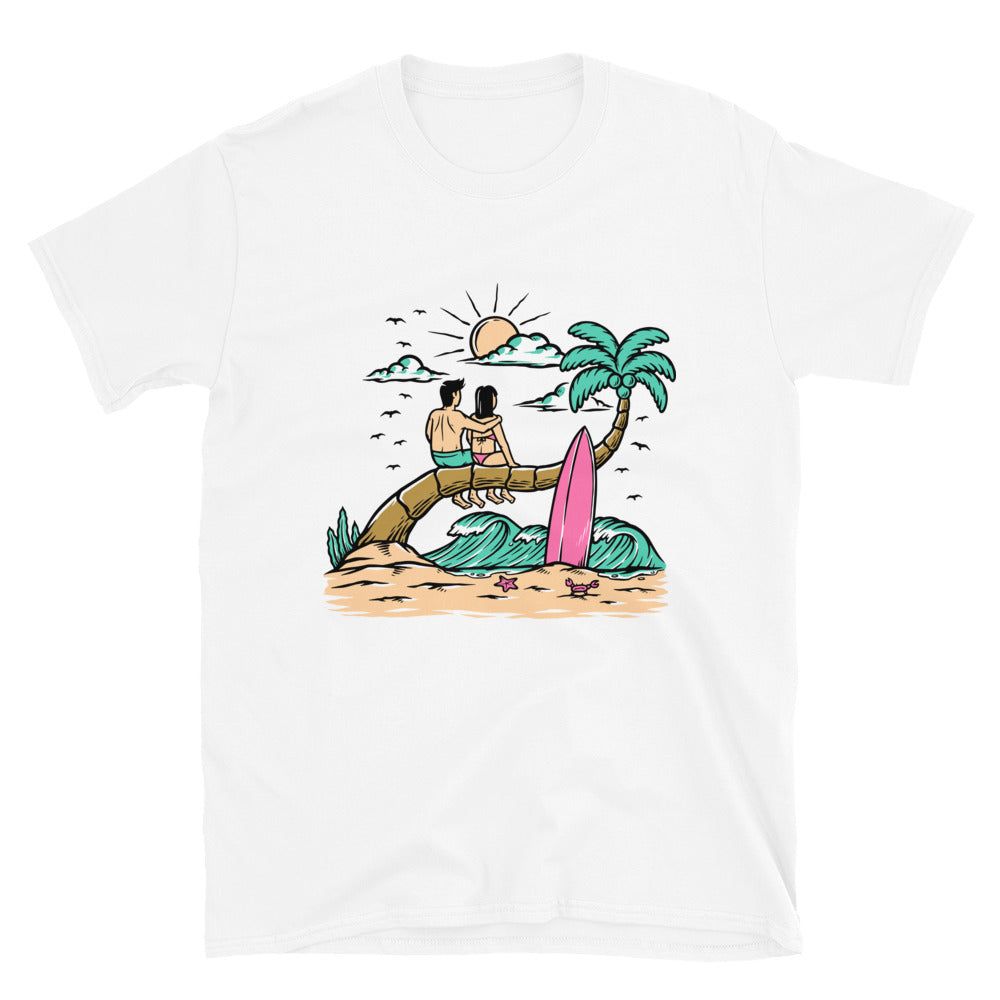 Romantisch am Strand Fit Unisex Softstyle T-Shirt