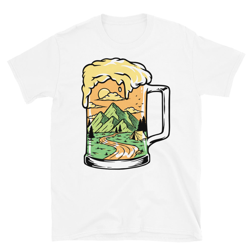 Drinking a Beer on the Mountain - Fit Unisex Softstyle T-Shirt