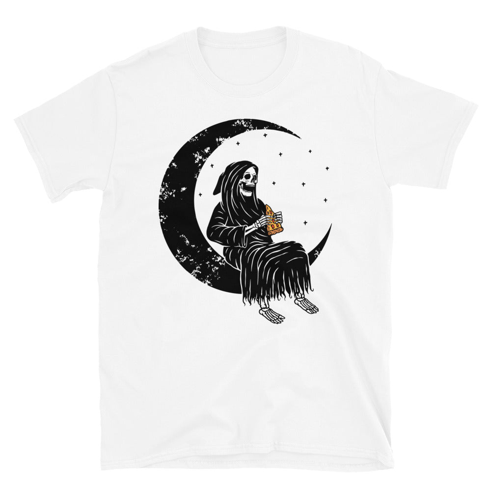 Totenkopf grimmig auf dem Mond Fit Unisex Softstyle T-Shirt