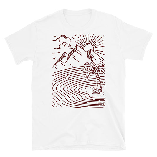 Camiseta unisex Softstyle con diseño de paisaje marino