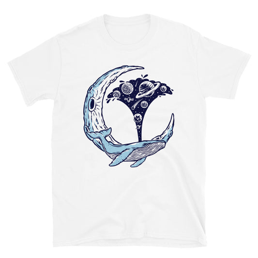 Ballena, luna y el universo Fit Unisex Softstyle Camiseta