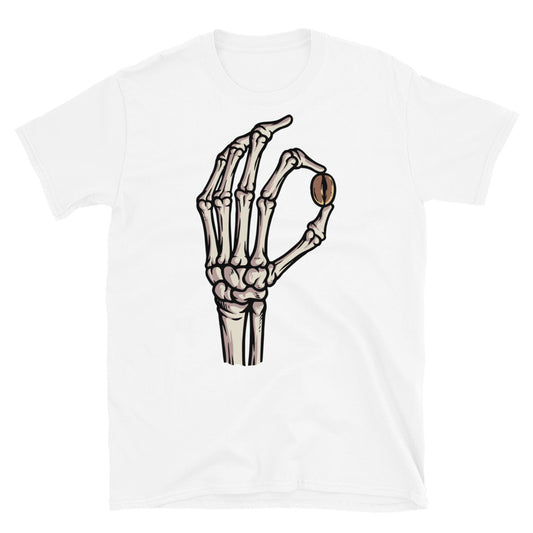 Mano de calavera con granos de café Fit Unisex Softstyle Camiseta