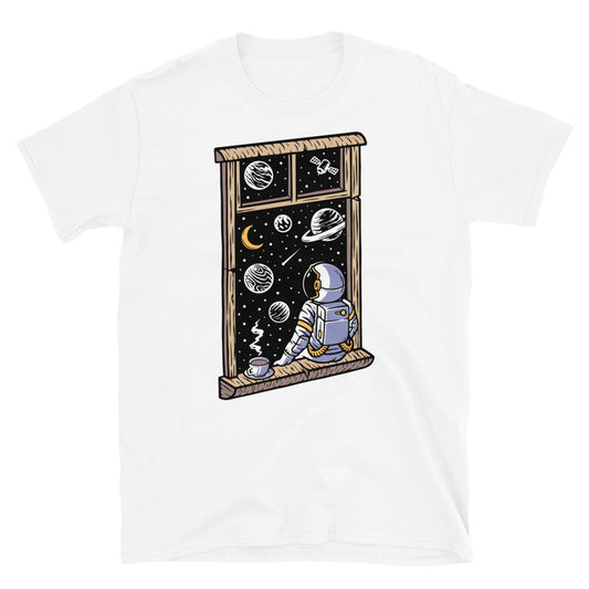 Astronaut Looks out of the Window - Fit Unisex Softstyle T-Shirt