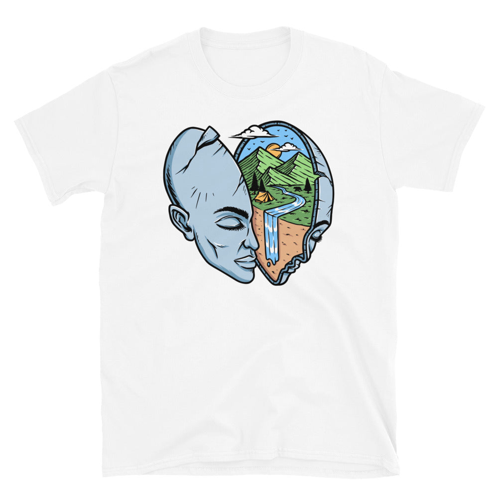 Beautiful Mountain Scenery in my Mind - Fit Unisex Softstyle T-Shirt