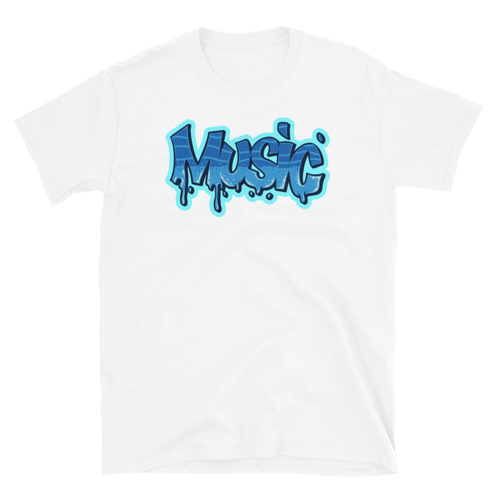 Música Graffiti Estilo de personaje Texto Ajuste Camiseta unisex Softstyle