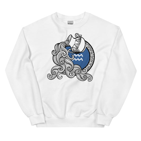 Sudadera unisex con signo del zodiaco Acuario