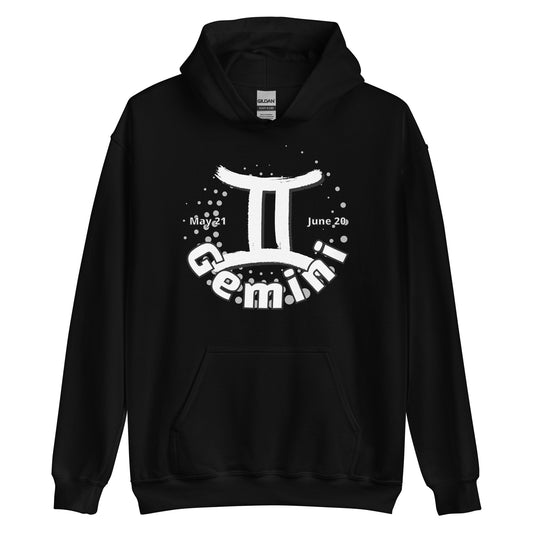 Sudadera con capucha unisex con signo del zodiaco Géminis