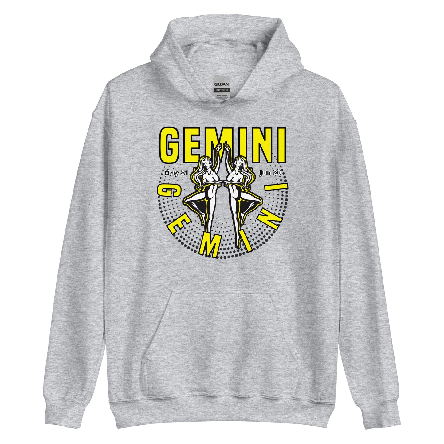 Sudadera con capucha unisex con signo del zodiaco Géminis